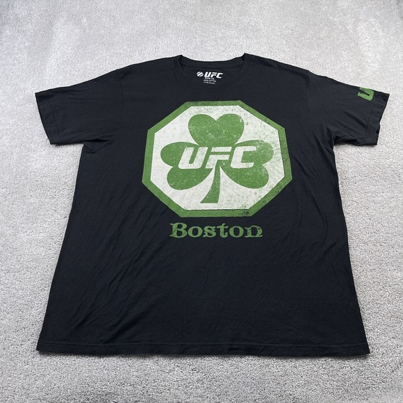 UFC Boston Shirt Mens XL Black Shamrock Logo MMA Ultimate Fighting Jiu Jitsu - Picture 1 of 9